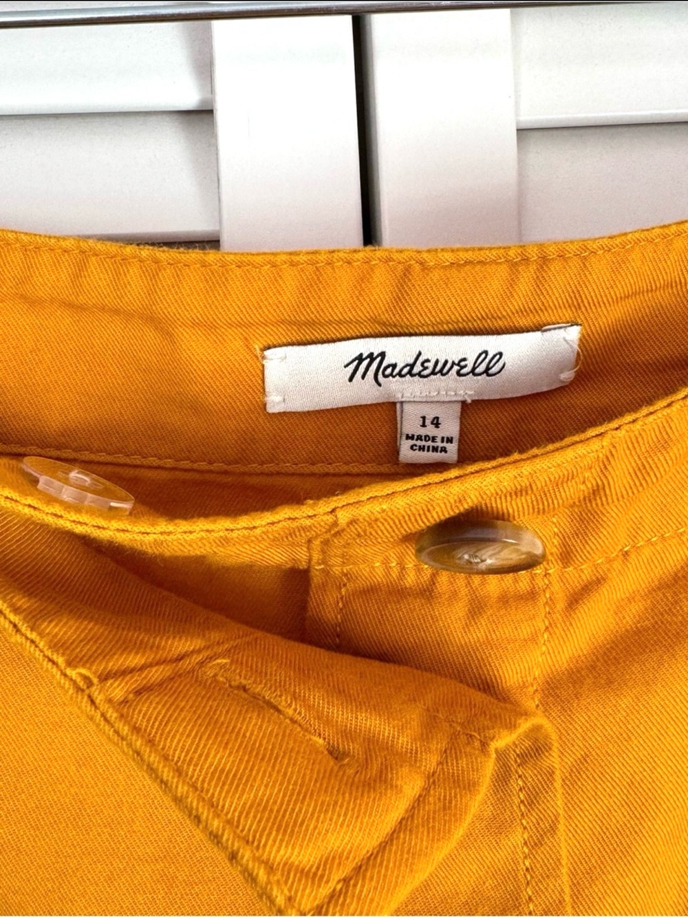 Madewell Patio Button-Front Midi Skirt Orange Tungsten Glow Comfy Size 14 - Picture 5 of 7